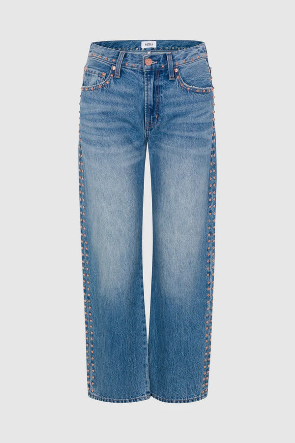 Lexi Mid Rise Bowed Straight Leg Jean in star studded by Pistola