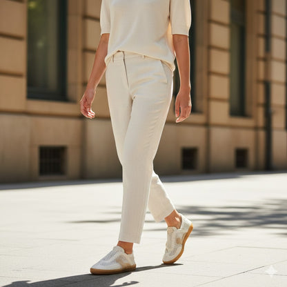 Franky Vintage Crochet Sneaker in off white by Bruno Menegatti