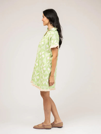 Womens Ikat printed beach coverup shift dress 