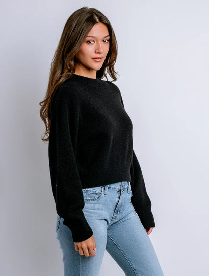 Carrara Solid Sweater in black by Kerisma