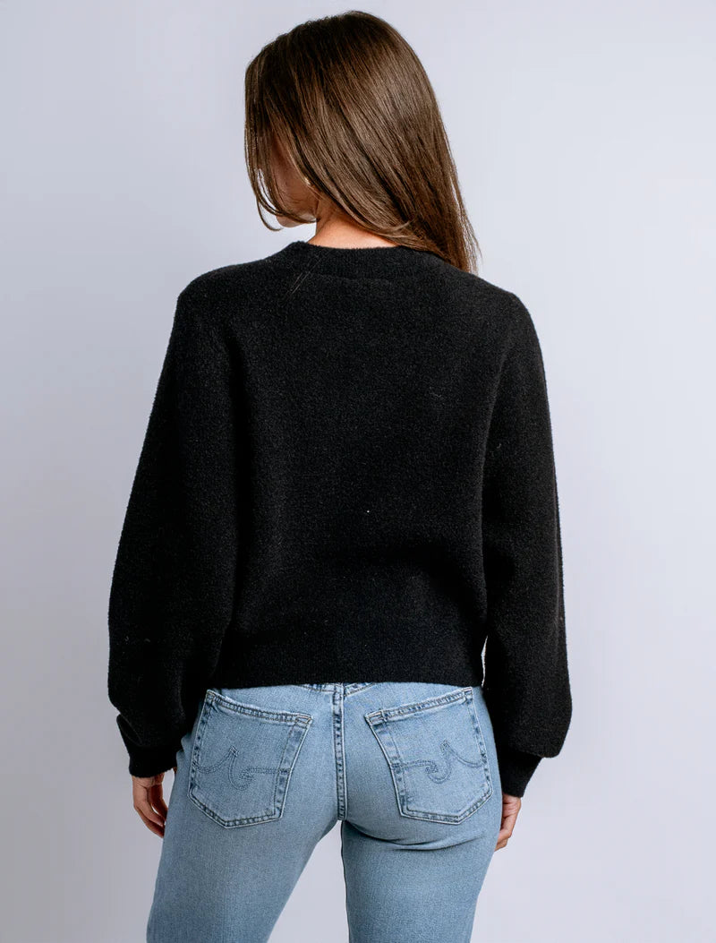 Carrara Solid Sweater in black by Kerisma