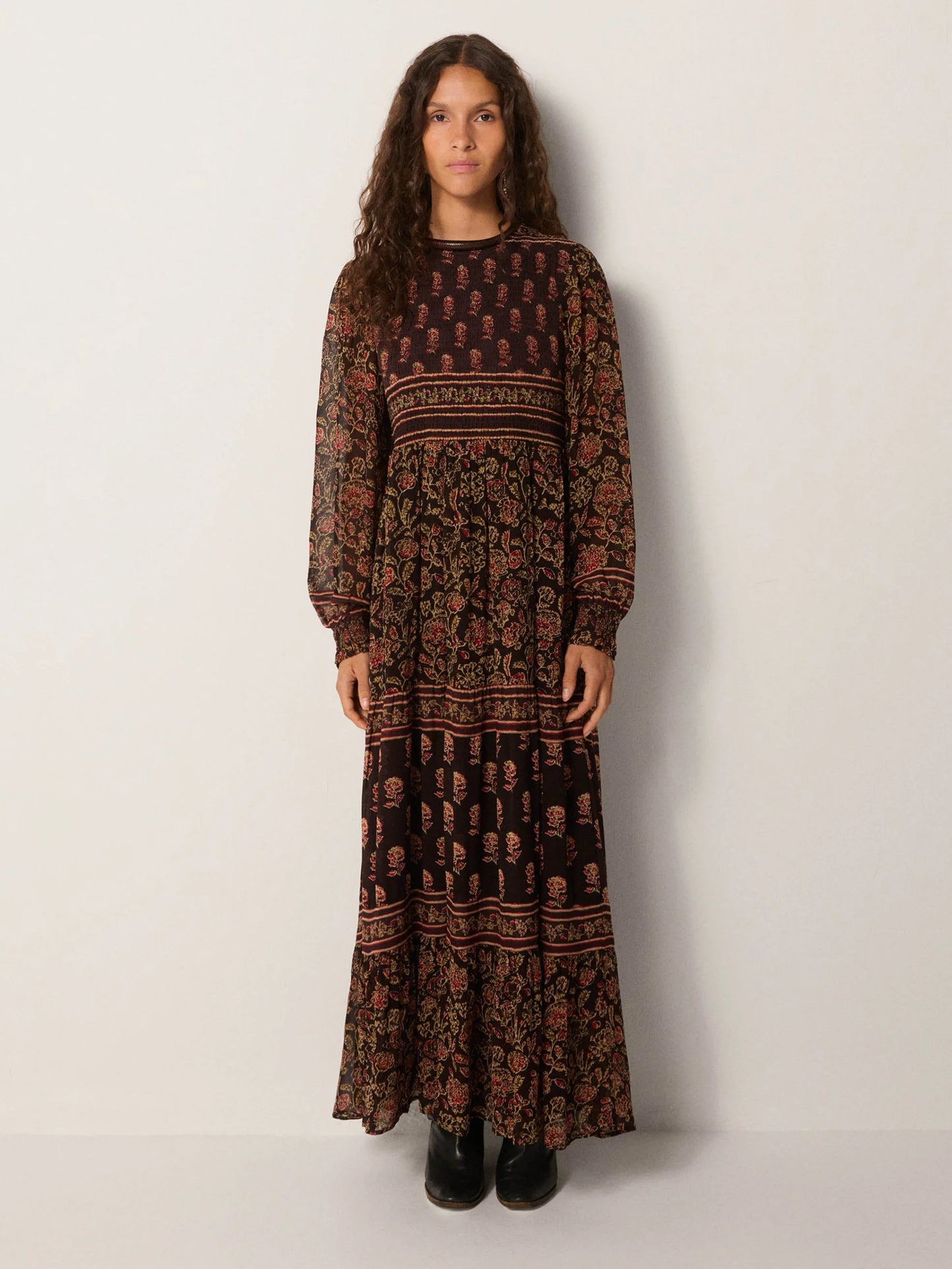 Andrea Maxi Dress in artemisia anguria by Maison Hotel