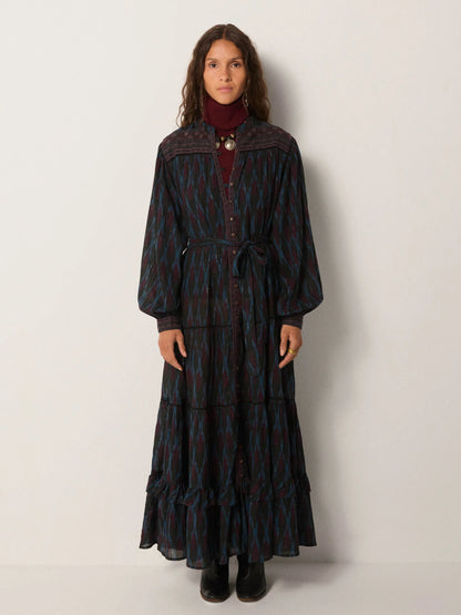 Ciro Maxi Dress in firework ocean by Maison Hotel