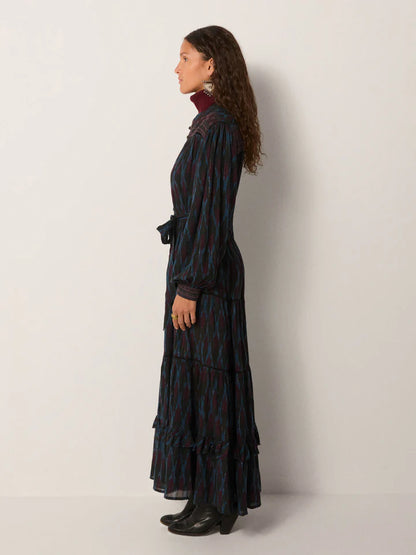 Ciro Maxi Dress in firework ocean by Maison Hotel
