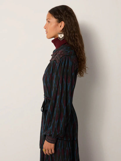 Ciro Maxi Dress in firework ocean by Maison Hotel