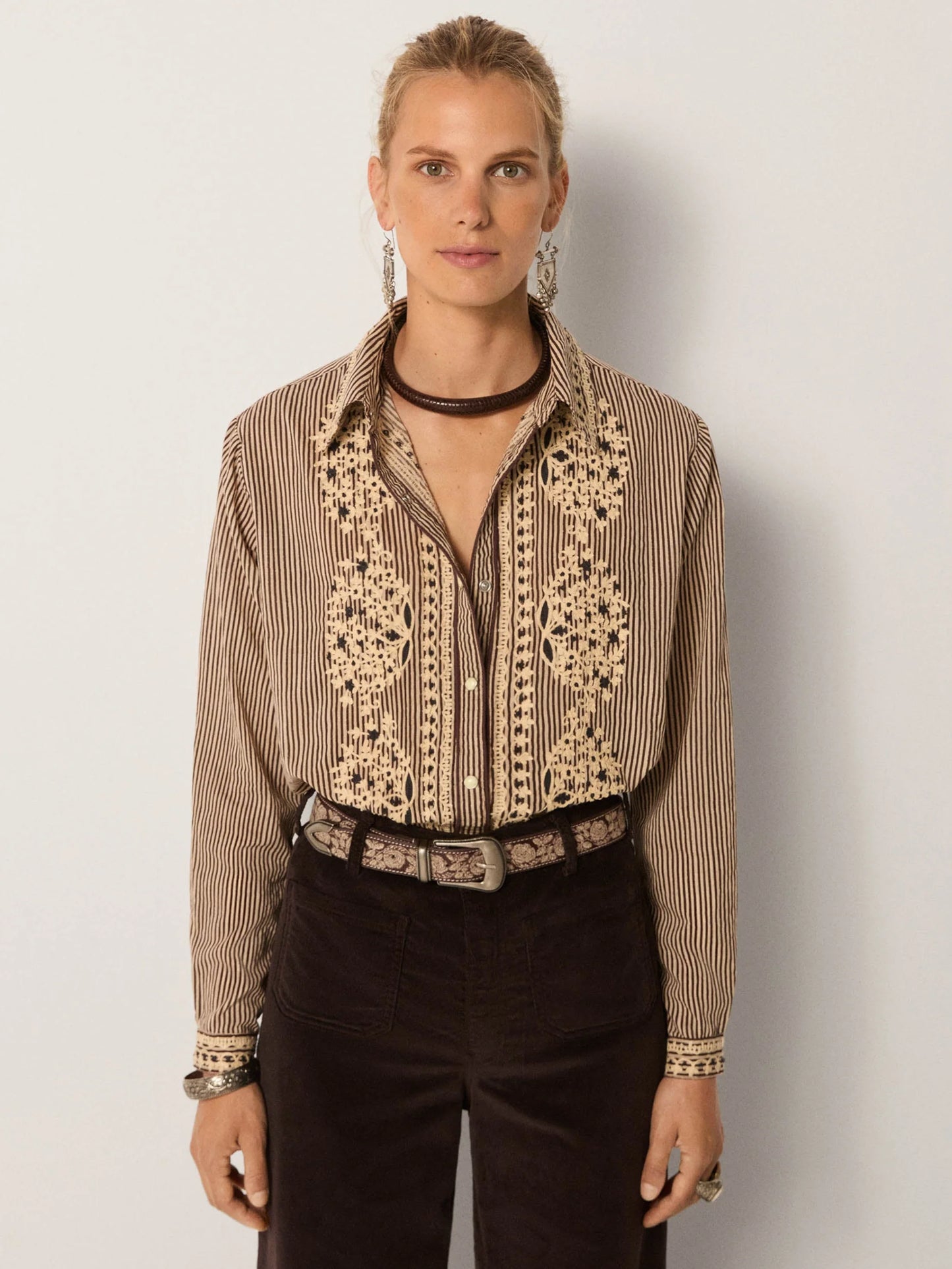 Bebo Blouse in cohiba tobbaco by Maison Hotel