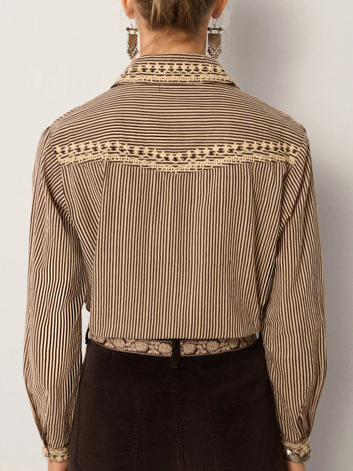 Bebo Blouse in cohiba tobbaco by Maison Hotel