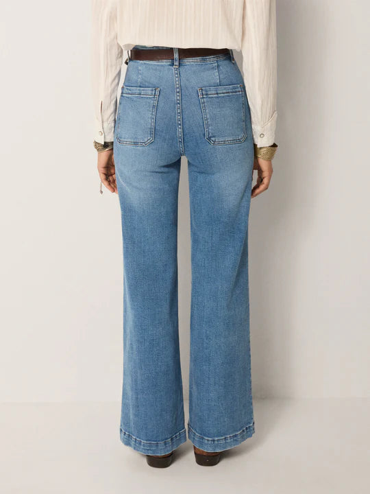Giuletta Wide Leg Jean in light blue denim by Maison Hotel