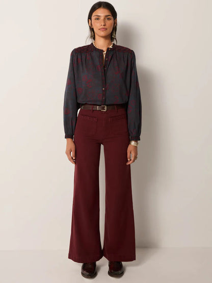 Charlotte Blouse in medusa deep blue by Maison Hotel