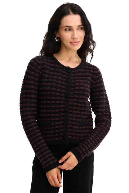 Maria Cardigan in black/brown by Allison