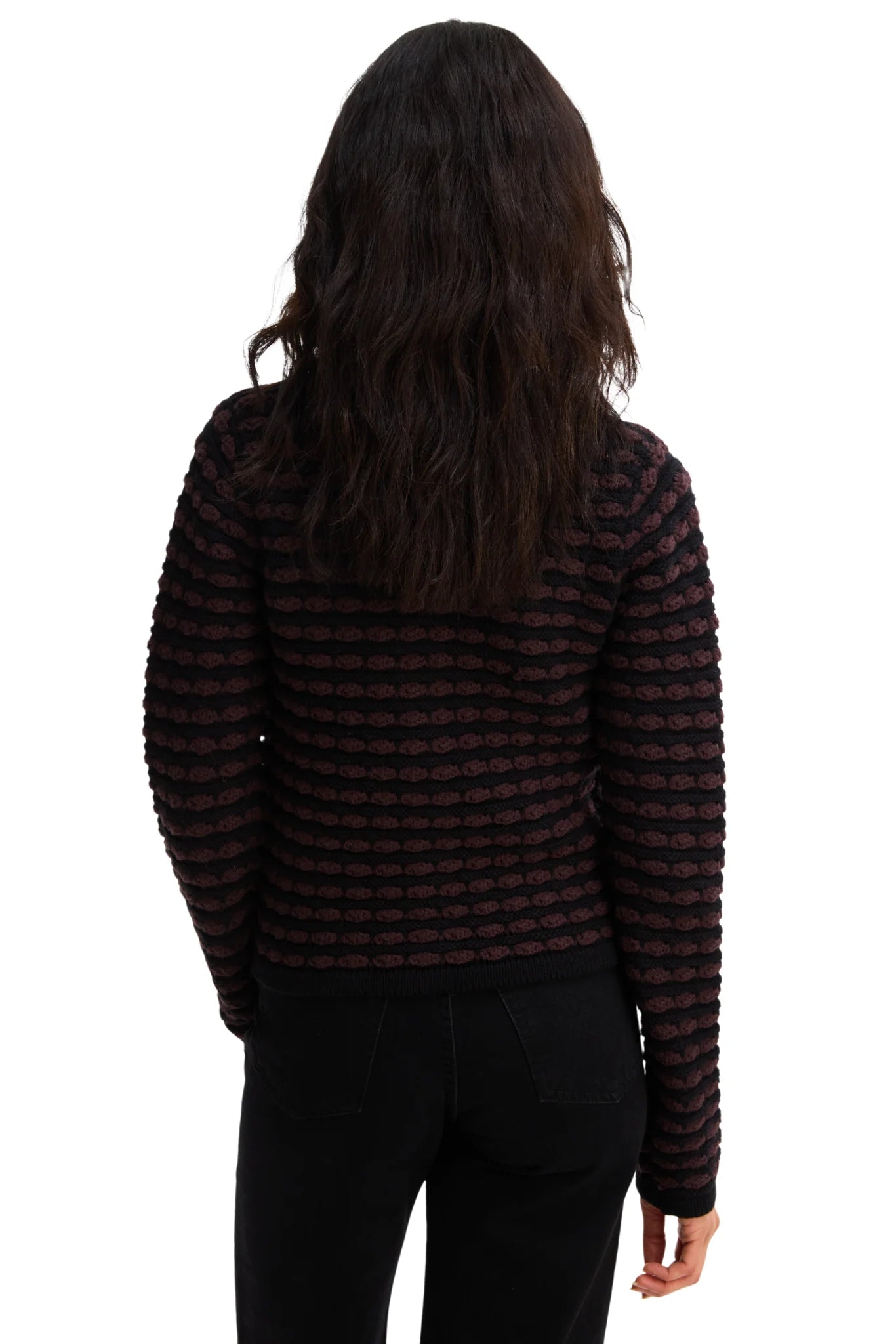 Maria Cardigan in black/brown by Allison