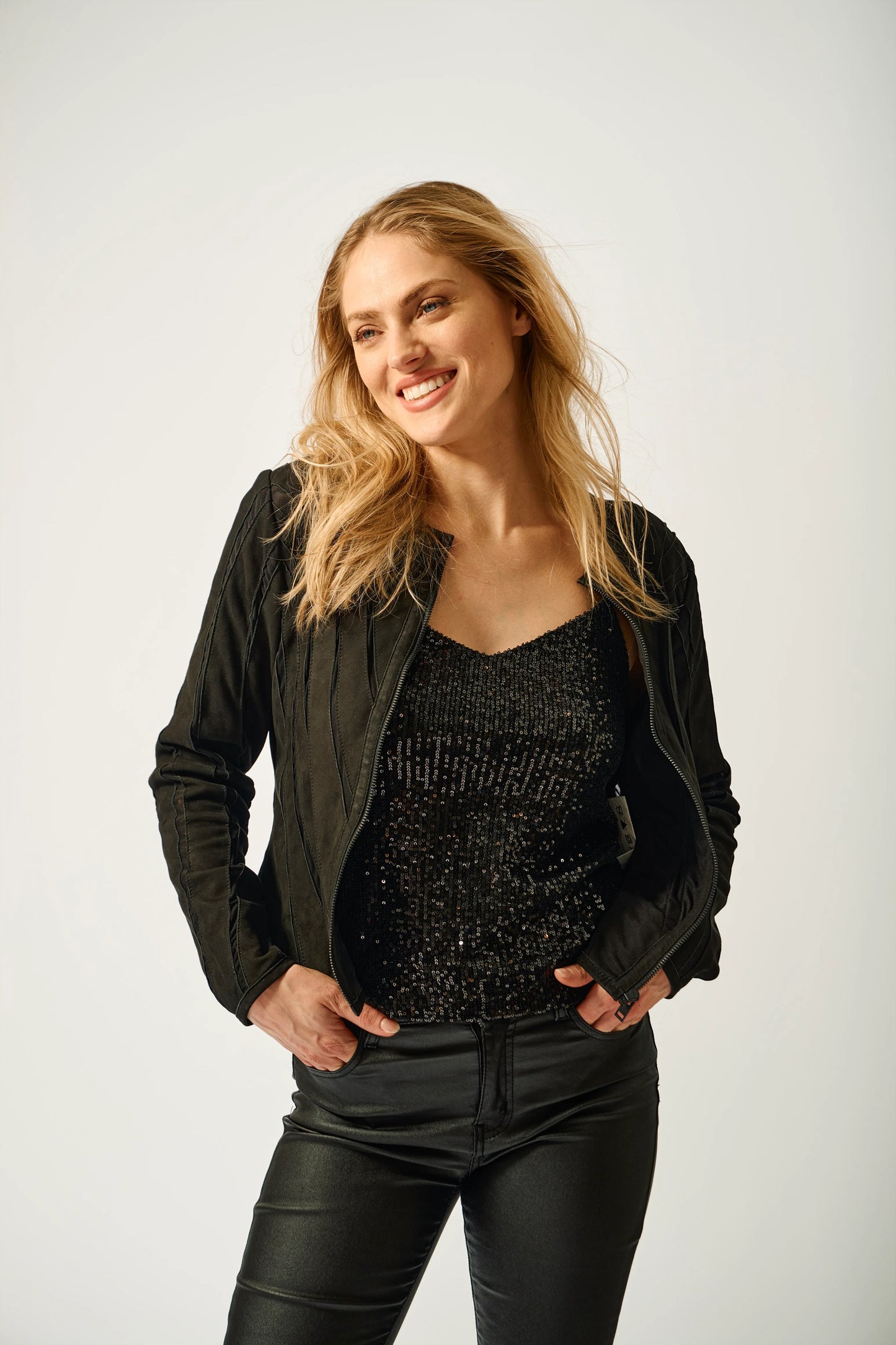 Mira RF Leather Jacket in black by Mauritius