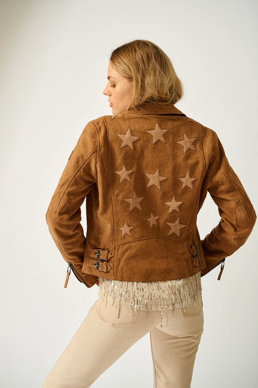 Misty RF Leather Jacket in cognac by Mauritius