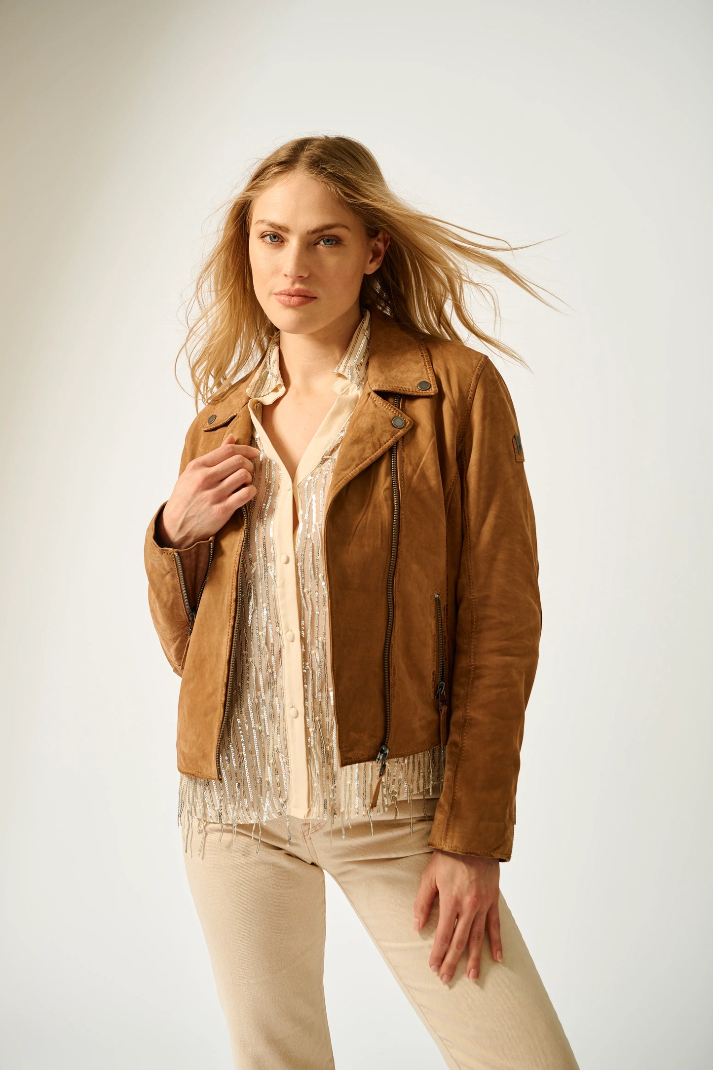 Misty RF Leather Jacket in cognac by Mauritius