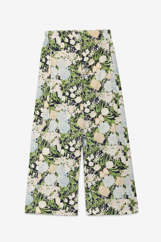 Cotton poplin mixed floral print pant by ottod'ame 