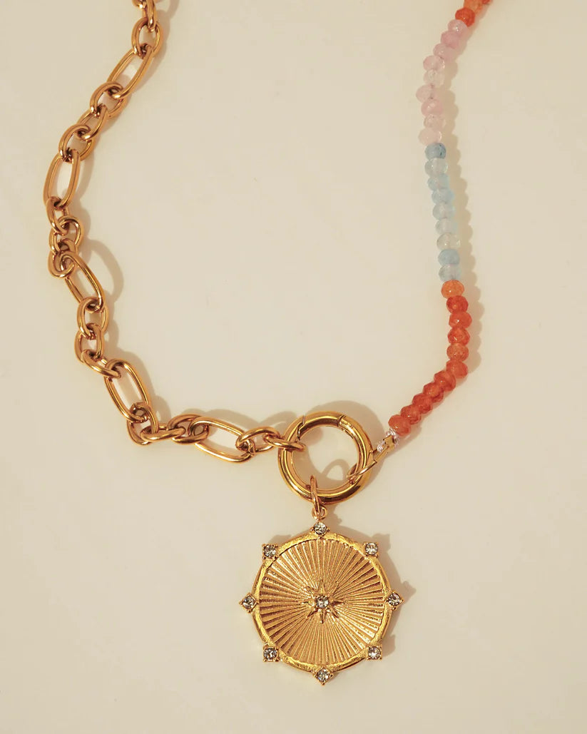 Multi Layer Nea Light Necklace in gold by Kozakh