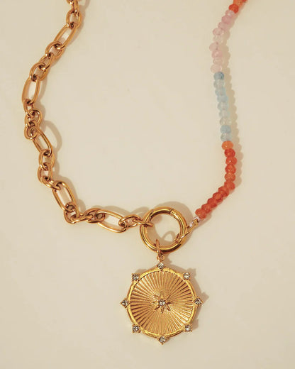 Multi Layer Nea Light Necklace in gold by Kozakh