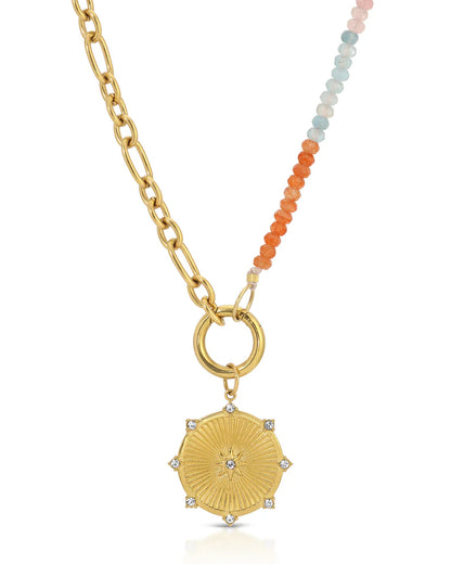 Multi Layer Nea Light Necklace in gold by Kozakh