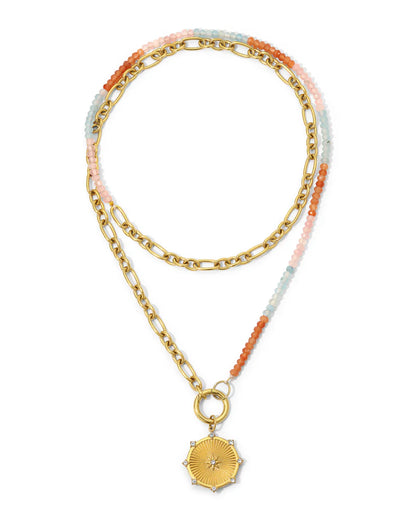 Multi Layer Nea Light Necklace in gold by Kozakh