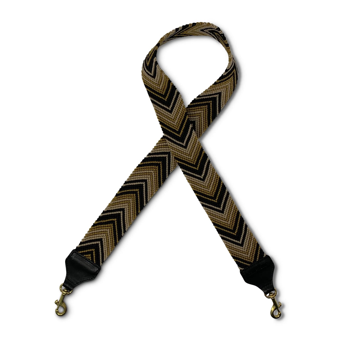 Woven Bag Strap in mustard, blush & black by Kempton