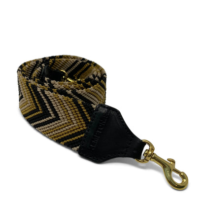 Woven Bag Strap in mustard, blush & black by Kempton