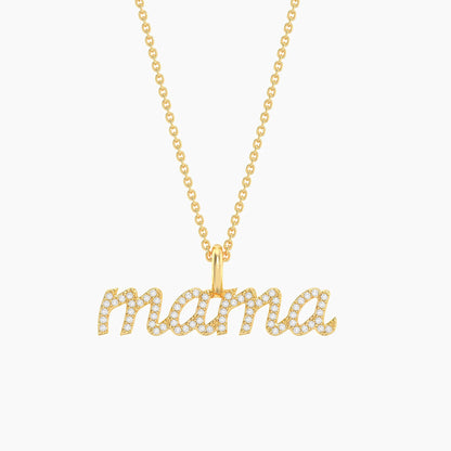Love You Mama on Pendant Necklace in gold by Ella Stein