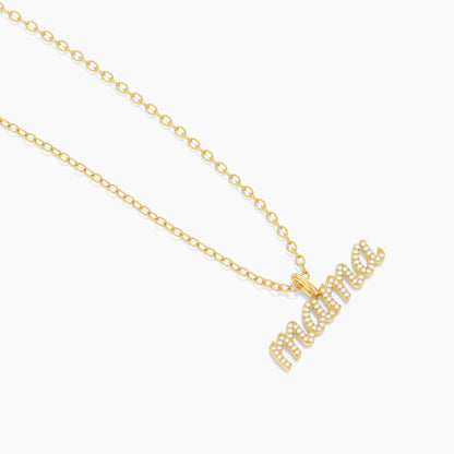 Love You Mama on Pendant Necklace in gold by Ella Stein