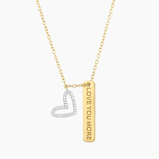 I Love You More Pendant Necklace in gold by Ella Stein
