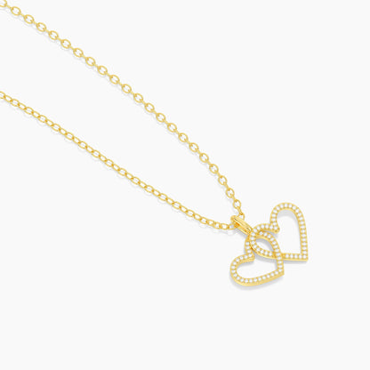 Two Hearts Pendant Necklace in gold by Ella Stein