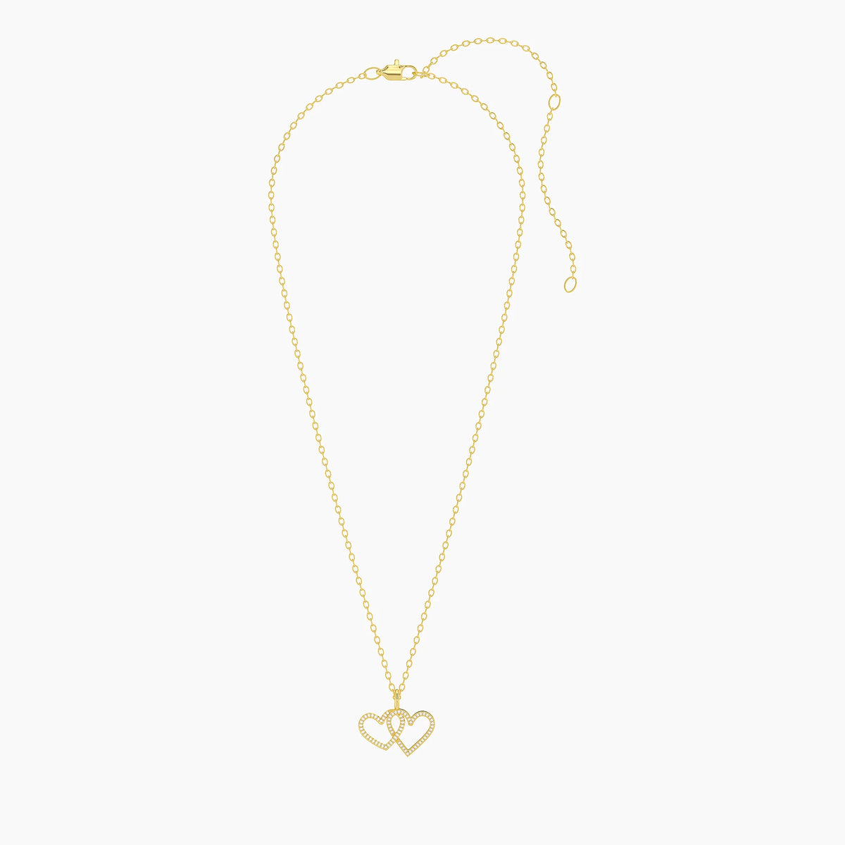 Two Hearts Pendant Necklace in gold by Ella Stein