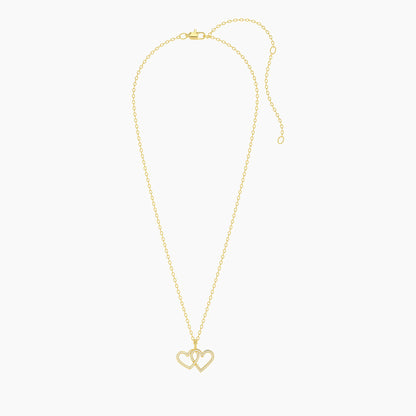 Two Hearts Pendant Necklace in gold by Ella Stein
