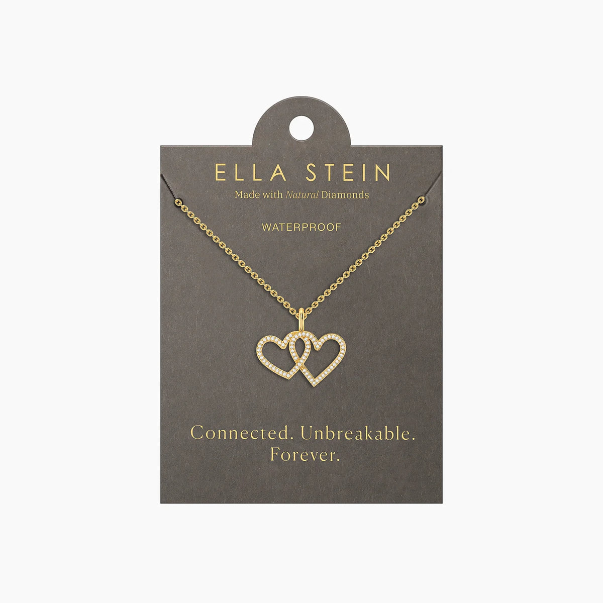 Two Hearts Pendant Necklace in gold by Ella Stein
