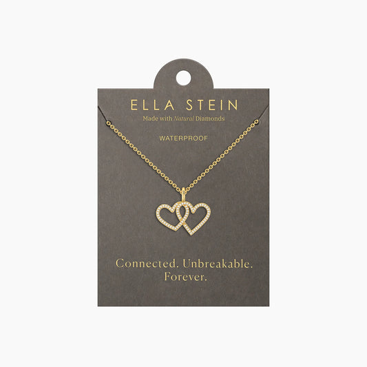 Two Hearts Pendant Necklace in gold by Ella Stein