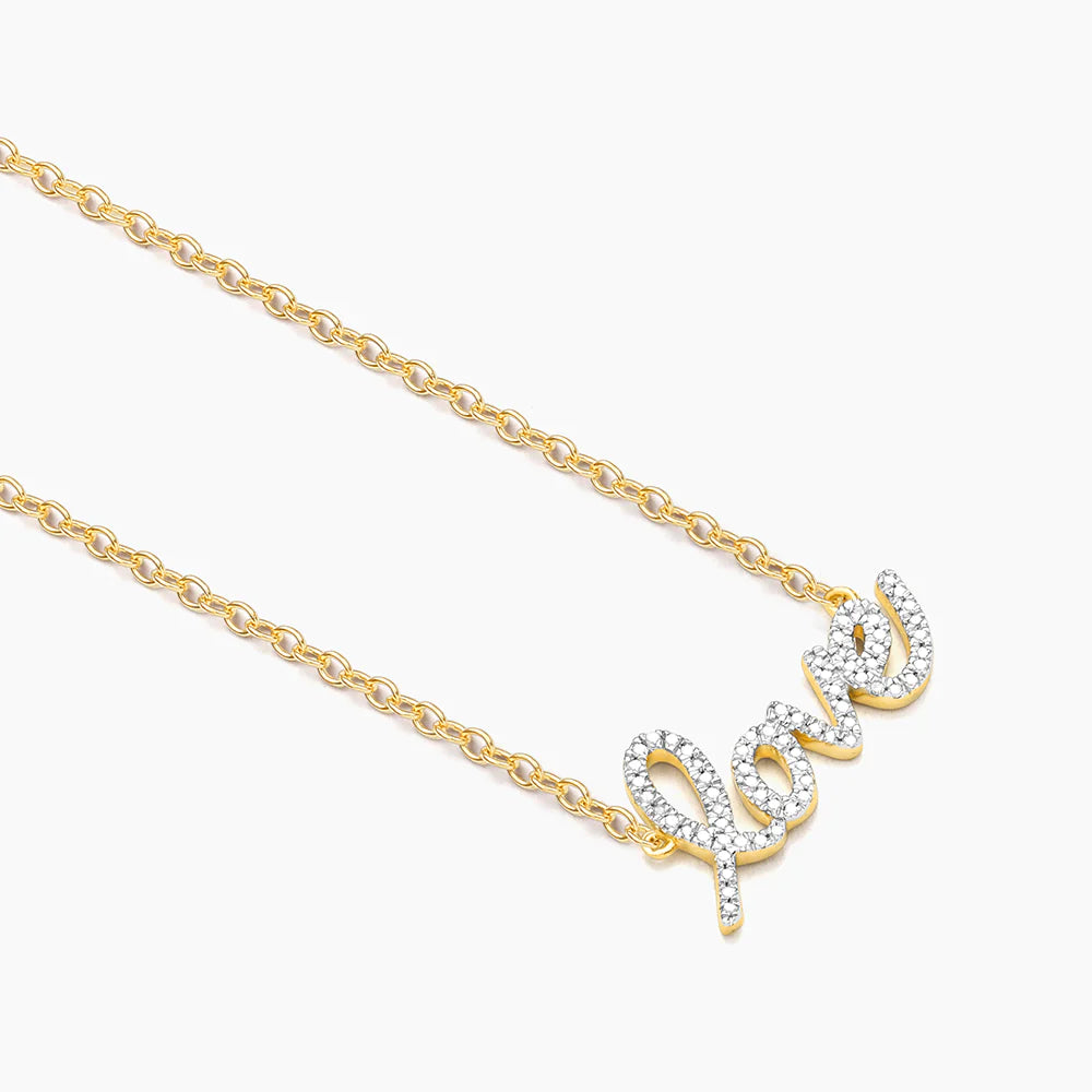 Love is Love Pendant Necklace in gold by Ella Stein