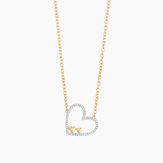 Double the Love Pendant Necklace in gold by Ella Stein