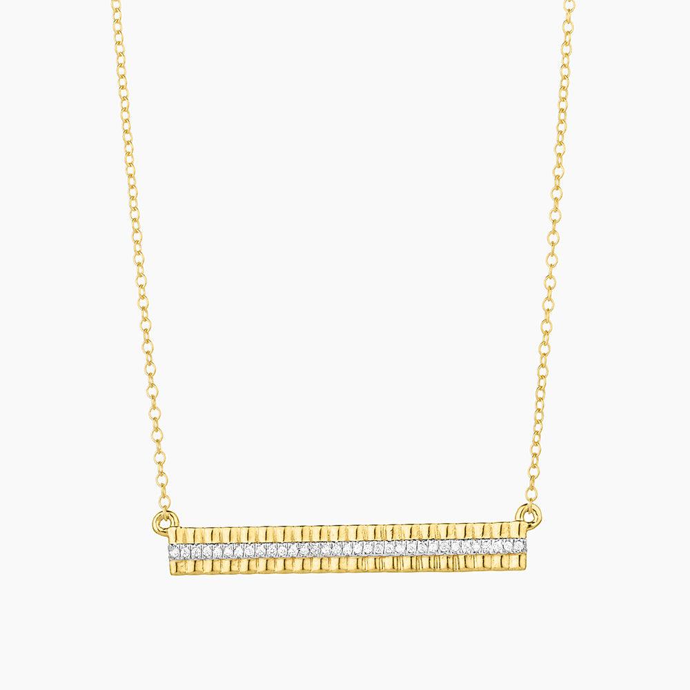 Groovy Bar Pendant Necklace in gold by Ella Stein