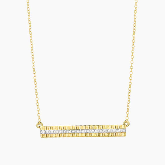 Groovy Bar Pendant Necklace in gold by Ella Stein