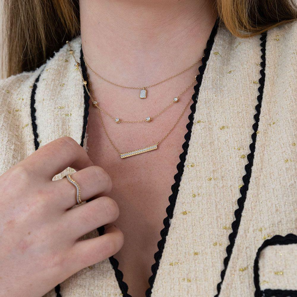 Groovy Bar Pendant Necklace in gold by Ella Stein