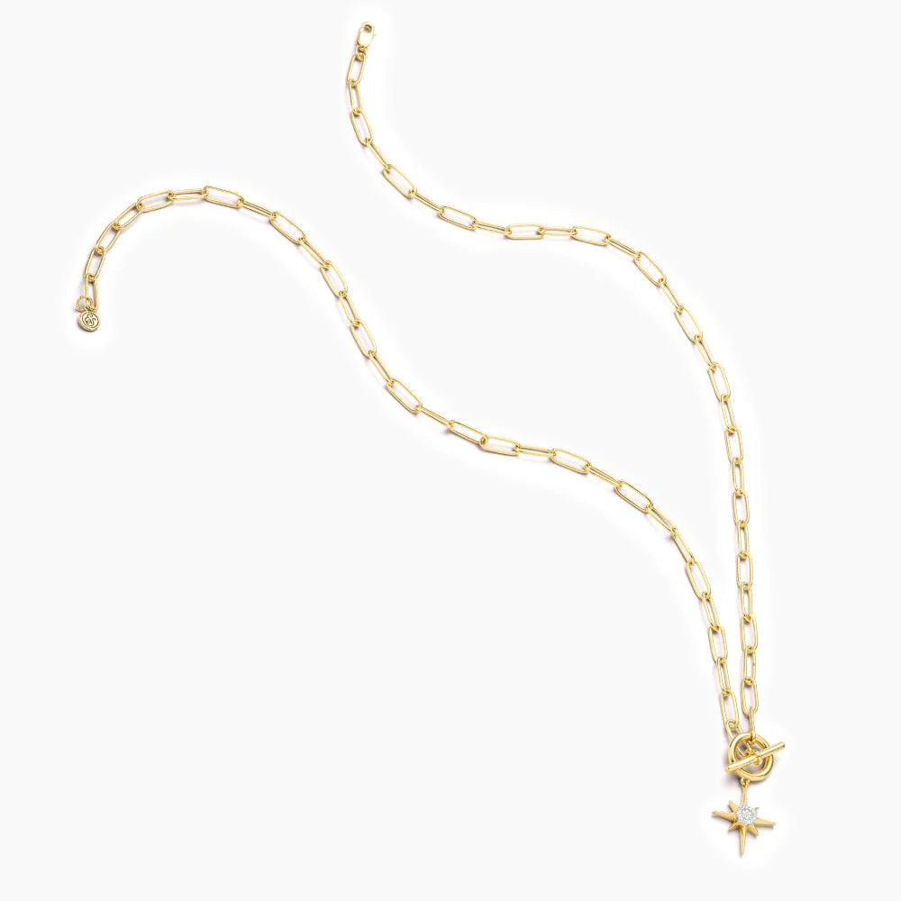 The North Star Pendant Necklace in gold by Ella Stein