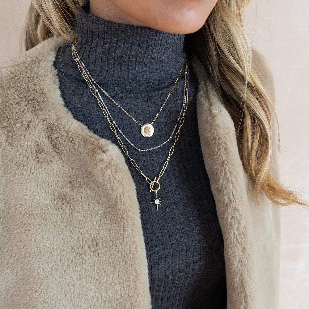 The North Star Pendant Necklace in gold by Ella Stein
