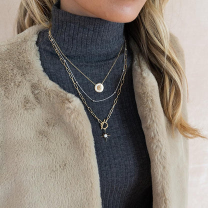 The North Star Pendant Necklace in gold by Ella Stein