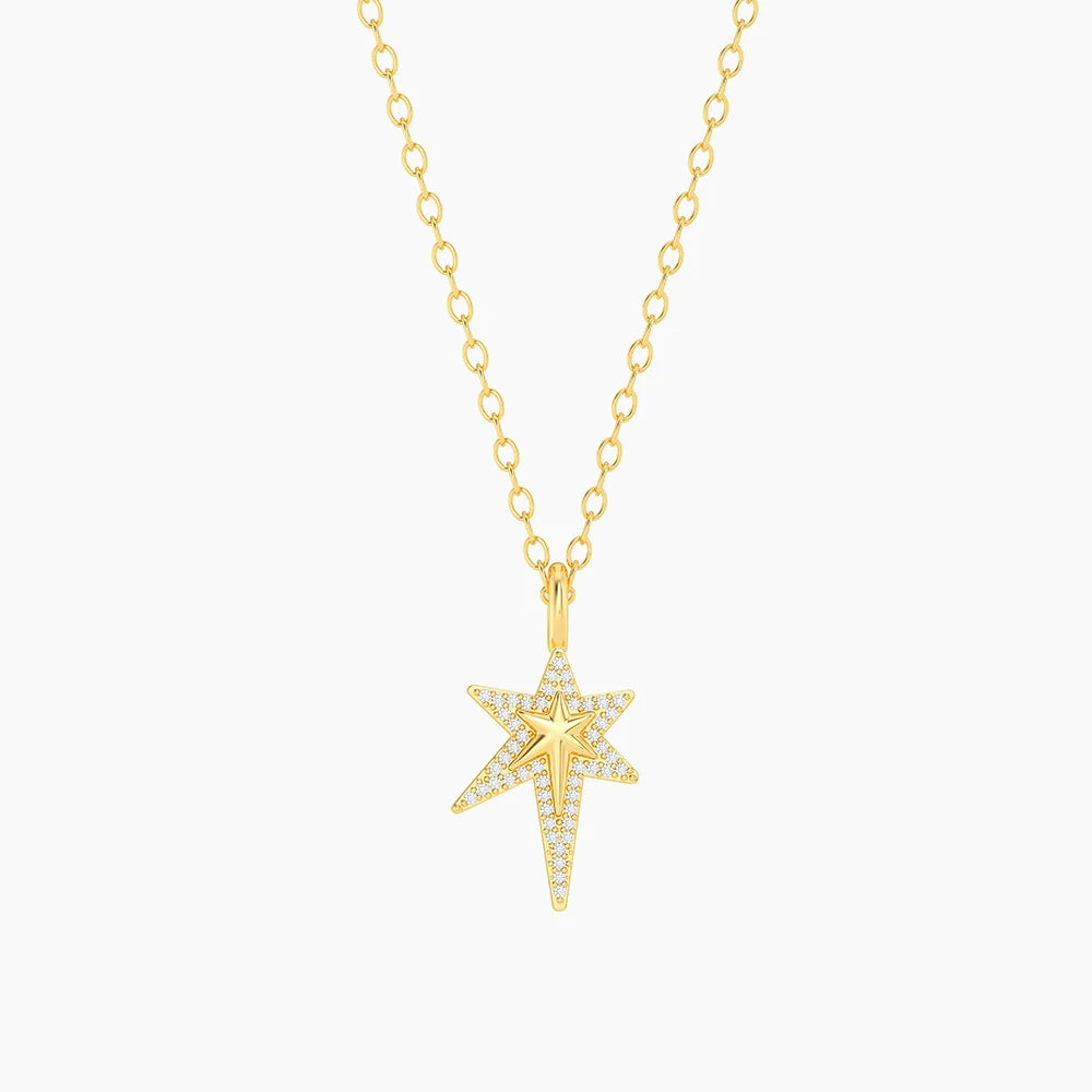 Way Finder Pendant Necklace in gold by Ella Stein
