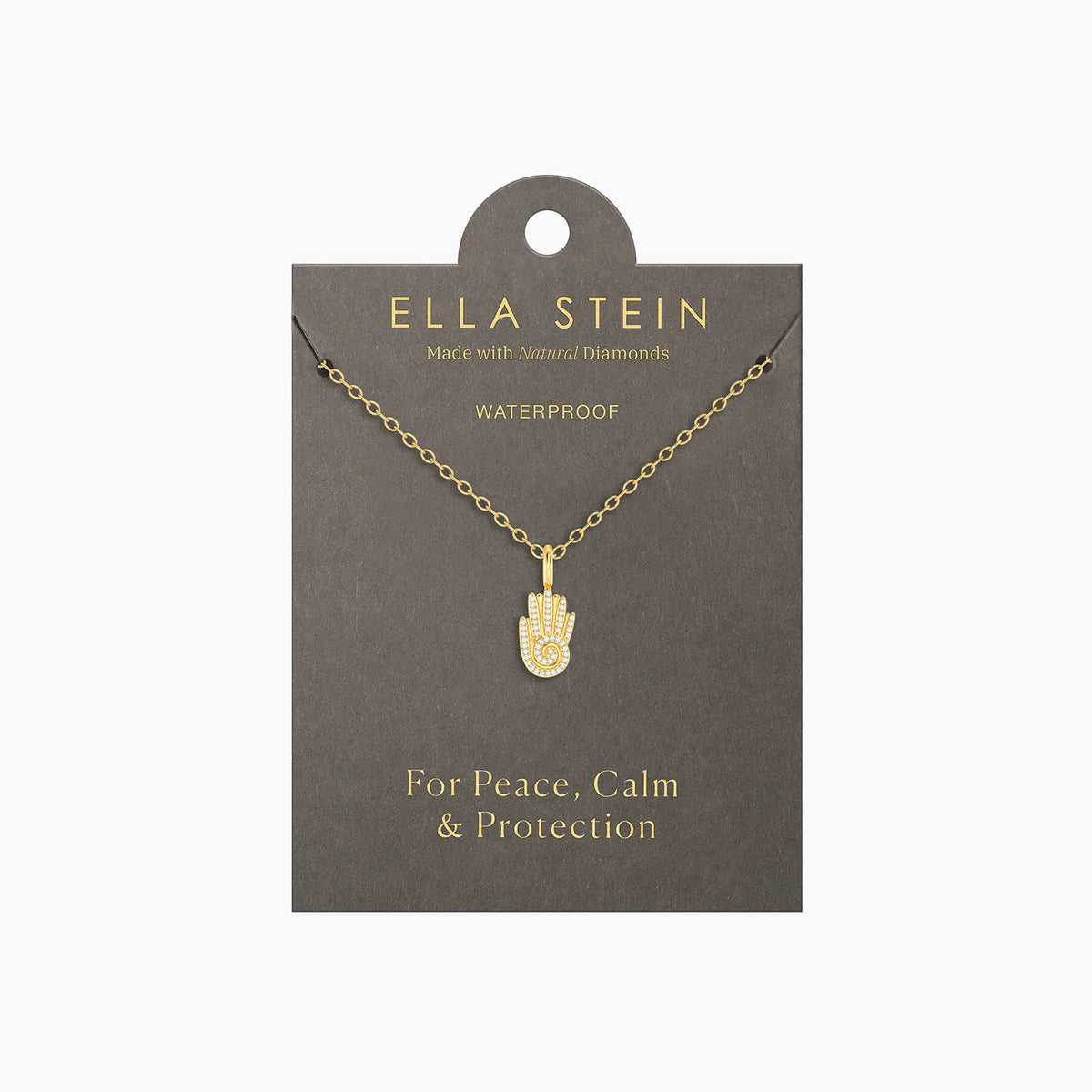 Sacred Hand Pendant Necklace in gold by Ella Stein