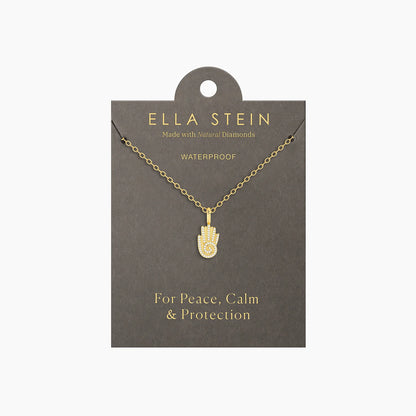 Sacred Hand Pendant Necklace in gold by Ella Stein