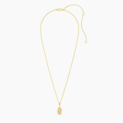 Sacred Hand Pendant Necklace in gold by Ella Stein
