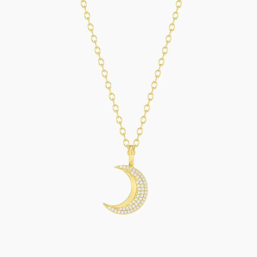 Moon Keeper Pendant Necklace in gold by Ella Stein