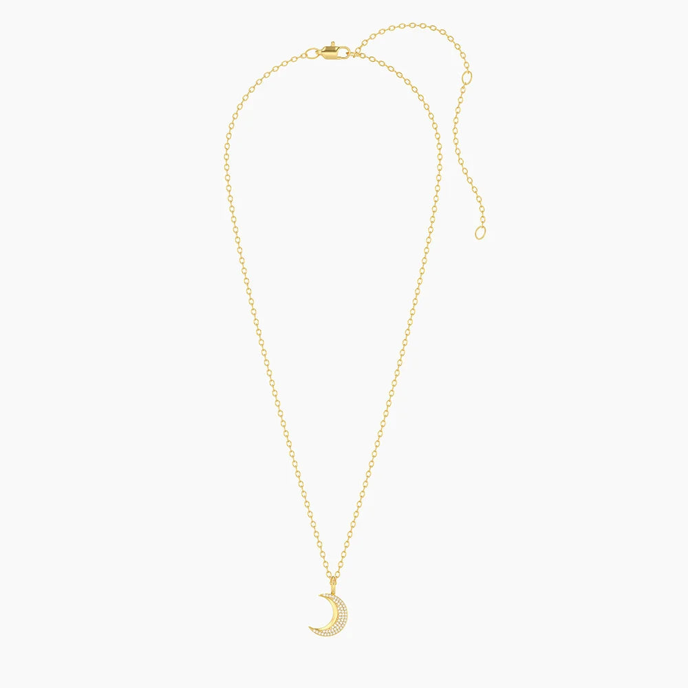 Moon Keeper Pendant Necklace in gold by Ella Stein