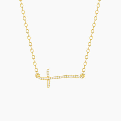 Criss Cross Pendant Necklace in gold by Ella Stein