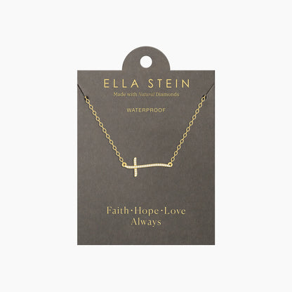 Criss Cross Pendant Necklace in gold by Ella Stein