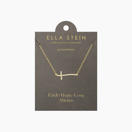 Criss Cross Pendant Necklace in gold by Ella Stein